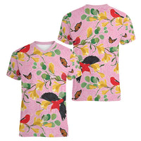 Aloha Hawaii Women V-Neck T-Shirt I'iwi on Mamane Pastel Pink