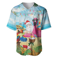Have Yourself A Beachy Little Christmas Baseball Jersey with Santa Chilling LT7 Colorful - Polynesian Pride
