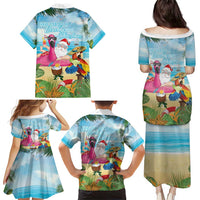 Have Yourself A Beachy Little Christmas Family Matching Puletasi and Hawaiian Shirt with Santa Chilling LT7 - Polynesian Pride