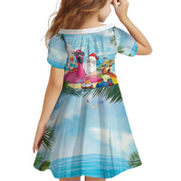 Have Yourself A Beachy Little Christmas Family Matching Short Sleeve Bodycon Dress and Hawaiian Shirt with Santa Chilling LT7 - Polynesian Pride