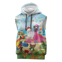 Have Yourself A Beachy Little Christmas Sleeveless Hoodie with Santa Chilling LT7 Colorful - Polynesian Pride
