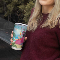 Have Yourself A Beachy Little Christmas Tumbler Cup with Santa Chilling - Polynesian Pride