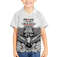 Aotearoa Personalized Family Matching Short Sleeve Bodycon Dress and Hawaiian Shirt Proud To Be Maori LT7 Son's Shirt White - Polynesian Pride
