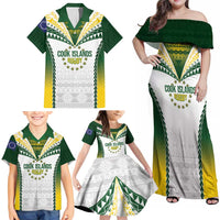 Cook Islands Rugby Custom Family Matching Off Shoulder Maxi Dress and Hawaiian Shirt Kuki's Aitu Champions LT7 - Polynesian Pride
