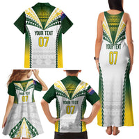 Cook Islands Rugby Custom Family Matching Tank Maxi Dress and Hawaiian Shirt Kuki's Aitu Champions LT7 - Polynesian Pride