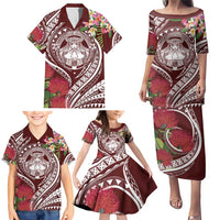 Aloha Hawaii Big Island Family Matching Puletasi and Hawaiian Shirt Ohia Lehua Wahine LT7 - Polynesian Pride