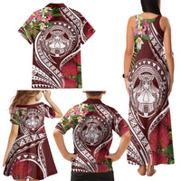Aloha Hawaii Big Island Family Matching Tank Maxi Dress and Hawaiian Shirt Ohia Lehua Wahine LT7 - Polynesian Pride