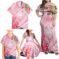 Aloha Hawaii Maui Family Matching Off Shoulder Maxi Dress and Hawaiian Shirt Goddess Lokelani Rose LT7 - Polynesian Pride