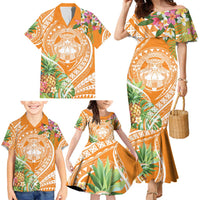 Aloha Hawaii Lanai Family Matching Mermaid Dress and Hawaiian Shirt Frangipani Mix Pineapple LT7 - Polynesian Pride