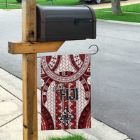 Bula Fiji Vintage Garden Flag Scarlet Masi Motifs