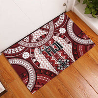 Bula Fiji Vintage Rubber Doormat Scarlet Masi Motifs
