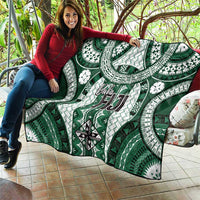 Bula Fiji Vintage Quilt Phthalo Green Masi Motifs