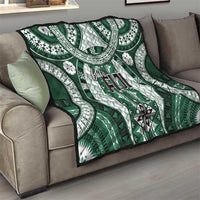 Bula Fiji Vintage Quilt Phthalo Green Masi Motifs
