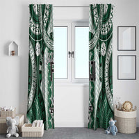Bula Fiji Vintage Window Curtain Phthalo Green Masi Motifs