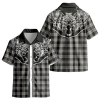 Hawai'i Paniolo Motif Black Kid Hawaiian Shirt Floral Palaka Print LT7 - Polynesian Pride