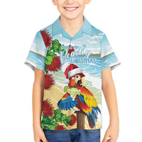 Have A Very Beach Christmas Family Matching Long Sleeve Bodycon Dress and Hawaiian Shirt Parrot By Lehua Flower LT7 Son's Shirt Art - Polynesian Pride