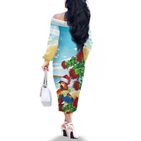 Have A Very Beach Christmas Family Matching Off The Shoulder Long Sleeve Dress and Hawaiian Shirt Parrot By Lehua Flower LT7 - Polynesian Pride