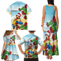 Have A Very Beach Christmas Family Matching Tank Maxi Dress and Hawaiian Shirt Parrot By Lehua Flower LT7 - Polynesian Pride
