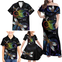 Personalised Polynesian Memorial Family Matching Off Shoulder Maxi Dress and Hawaiian Shirt Your Wings Were Ready But My Heart Was Not LT7 - Polynesian Pride