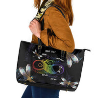 Personalised Polynesian Memorial Leather Tote Bag Your Wings Were Ready But My Heart Was Not LT7 Black - Polynesian Pride