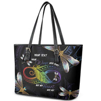 Personalised Polynesian Memorial Leather Tote Bag Your Wings Were Ready But My Heart Was Not LT7 - Polynesian Pride