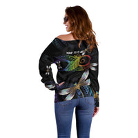 Personalised Polynesian Memorial Off Shoulder Sweater Your Wings Were Ready But My Heart Was Not LT7 - Polynesian Pride