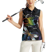 Personalised Polynesian Memorial Women Sleeveless Polo Shirt Your Wings Were Ready But My Heart Was Not