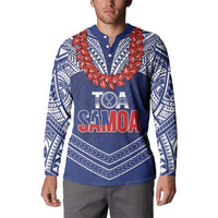 Toa Samoa Rugby Custom Button Sweatshirt Ulafala Mix Nifo'oti - Polynesian Pride