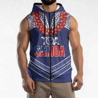 Toa Samoa Rugby Custom Sleeveless Zip Hoodie Ulafala Mix Nifo'oti - Polynesian Pride