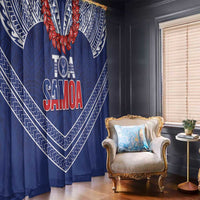 Toa Samoa Rugby Window Curtain Ulafala Mix Nifo'oti - Polynesian Pride