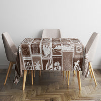 Hawaii Christmas Retro Patchwork Tablecloth Brown LT7 - Polynesian Pride