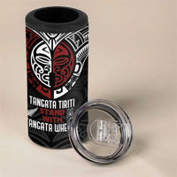 Maori Hongi Toitu Te Tiriti 4 in 1 Can Cooler Tumbler Tangata Tiriti Stand With Tangata Whenua LT7 - Polynesian Pride