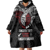 Maori Hongi Toitu Te Tiriti Wearable Blanket Hoodie Tangata Tiriti Stand With Tangata Whenua LT7 - Polynesian Pride