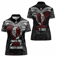 Maori Hongi Toitu Te Tiriti Women Polo Shirt Tangata Tiriti Stand With Tangata Whenua LT7 - Polynesian Pride