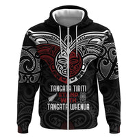 Maori Hongi Toitu Te Tiriti Zip Hoodie Tangata Tiriti Stand With Tangata Whenua LT7 Zip Hoodie Black - Polynesian Pride