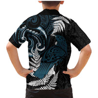 New Zealand Tui Bird Family Matching Mermaid Dress and Hawaiian Shirt Maori Kowhaiwhai LT7 - Polynesian Pride