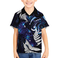 New Zealand Maori Matariki Family Matching Summer Maxi Dress and Hawaiian Shirt Tui Bird Galaxy LT7 Son's Shirt Galaxy - Polynesian Pride