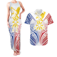 Philippines Tribal Sun Personalized Couples Matching Tank Maxi Dress and Hawaiian Shirt Hunting Eagle