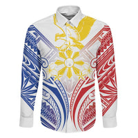 Philippines Tribal Sun Personalized Family Matching Off Shoulder Short Dress and Hawaiian Shirt Hunting Eagle