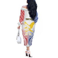 Philippines Tribal Sun Personalized Off The Shoulder Long Sleeve Dress Hunting Eagle