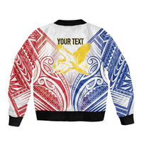 Philippines Tribal Sun Personalized Sleeve Zip Bomber Jacket Hunting Eagle