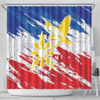 Filipino Sun and Stars Shower Curtain Grunge Vibes