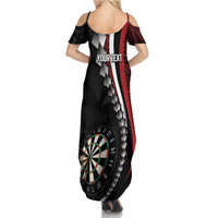 Personalized New Zealand Darts Family Matching Summer Maxi Dress and Hawaiian Shirt Kowhaiwhai Whero Koiri - Manaia LT7 - Polynesian Pride
