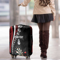 Personalized New Zealand Darts Luggage Cover Kowhaiwhai Whero Koiri - Manaia LT7 - Polynesian Pride