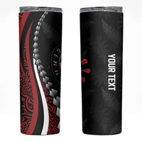 Personalized New Zealand Darts Skinny Tumbler Kowhaiwhai Whero Koiri - Manaia LT7 Red - Polynesian Pride