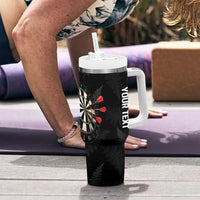 Personalized New Zealand Darts Tumbler With Handle Kowhaiwhai Whero Koiri - Manaia