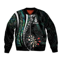 Personalized New Zealand Darts Bomber Jacket Paua Shell Koiri - Manaia