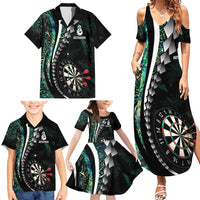 Personalized New Zealand Darts Family Matching Summer Maxi Dress and Hawaiian Shirt Paua Shell Koiri - Manaia LT7 - Polynesian Pride