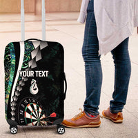 Personalized New Zealand Darts Luggage Cover Paua Shell Koiri - Manaia LT7 Green - Polynesian Pride