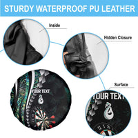 Personalized New Zealand Darts Spare Tire Cover Paua Shell Koiri - Manaia